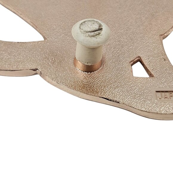 Wm A Rogers Rose Gold White Enamel Floral Trivet Iris Vintage Wall Hanging - Picture 11 of 11